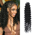 Deep Wave Crochet Hair 12 Inch Human Hair Blend Feather Extensions