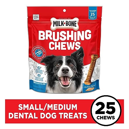 Milk-Bone Original Brushing Chews, 6 Large Daily Dental Dog Treats (Pack of 5) Scrubbing Action Helps Clean Teeth