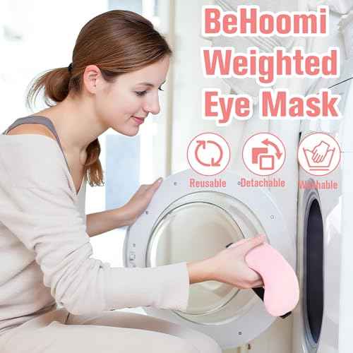 Heated Eye Mask Warm Compress for Eyes, Soothing Weighted Eye Mask for Sleeping, Microwave Moist Heating Pad Hot Compress for Eyes Relaxation, Reusable Sleep Mask for Home, Office (Pink)