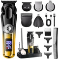 Beard Trimmer for Men - Professional Hair Clippers Zero Gapped T-Blade,Waterproof Cordless Rechargeable Electric Shaver Men's Grooming Kit for Fading & Nose Hair Trimmer, Grooming at Home