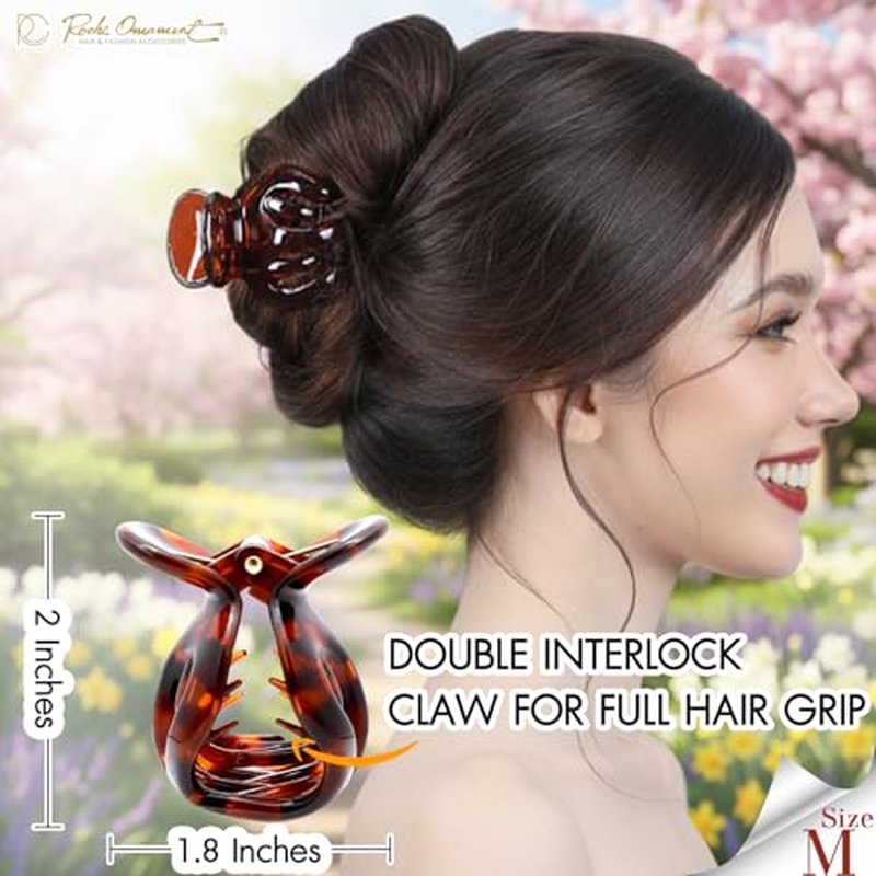 RC ROCHE Pumpkin Hair Clips for Women - 2 Pack, Black & Brown
