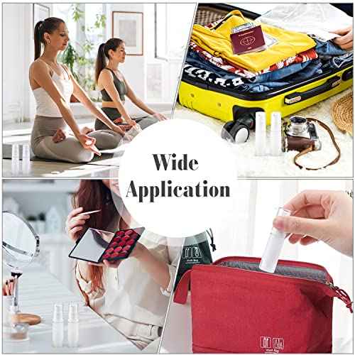 20Pcs 5ml/0.17oz Airless Pump Bottle Refillable Plastic Airless Vacuum Dispenser Portable Clear Cosmetic Sample Vial Container Jars for Lotion Emulsion Toiletries Liquid Foundation