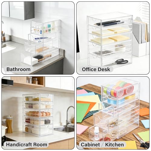 Prsildan 5-Drawer Acrylic Hair & Makeup Organizer, Space-Saving Storage