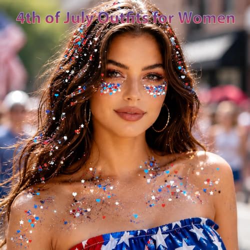 Go Ho Patriotic Red White and Blue Body Glitter Gel for 4th of July