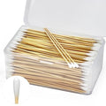 500PCS 6" Cotton Swabs with Wooden Sticks - Durable Tipped Applicators for Cleaning & Makeup