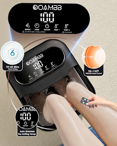 Collapsible Foot Spa with Heat & Bubble Jets - XL Touch Screen