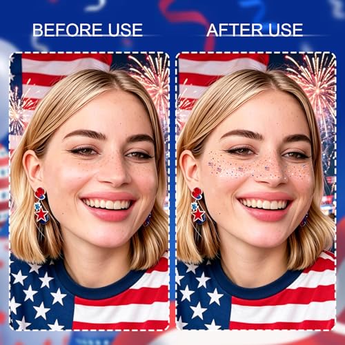 8-Piece Waterproof Face Tattoos for 4th of July & Festivals