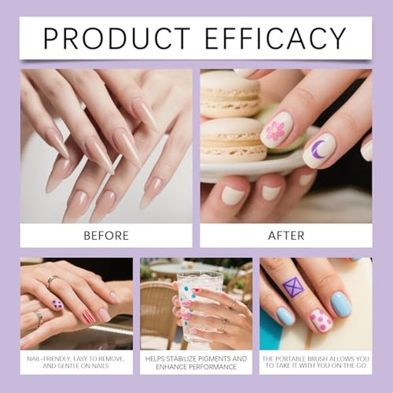 12-Color Nail Art Pen Set for DIY Gel Nails Design
