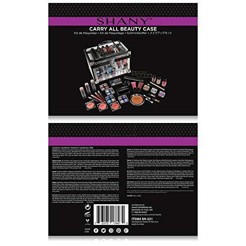 SHANY Carry All Makeup Train Case with Brushes, Palettes & Organizer
