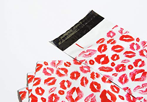 Red Lip Poly Mailers 10x6.75 Self-Sealing Envelopes Pack of 25