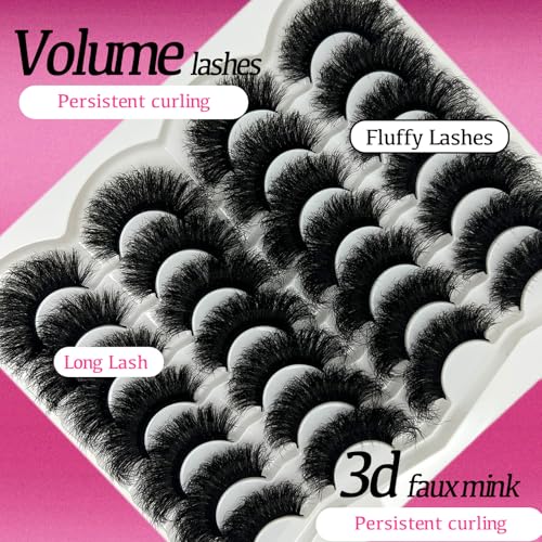 25mm Fluffy Faux Mink Lashes - Dramatic D Curl Volume Eyelashes