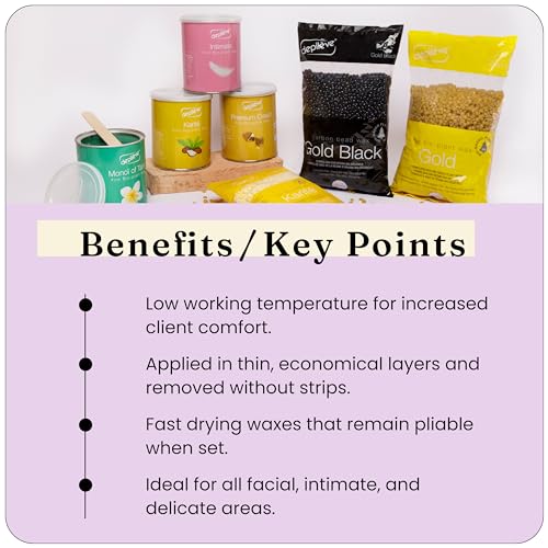 Depileve Hair Removal Wax - Intimate Extra Film Wax for Brazilian and Hollywood Wax - Moisturizing and Soothing for Delicate, Sensitive Skin - 14 oz