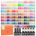 PEACECOLOR 60PC Gel Nail Polish Set - 55 Colors with Top & Base Coats