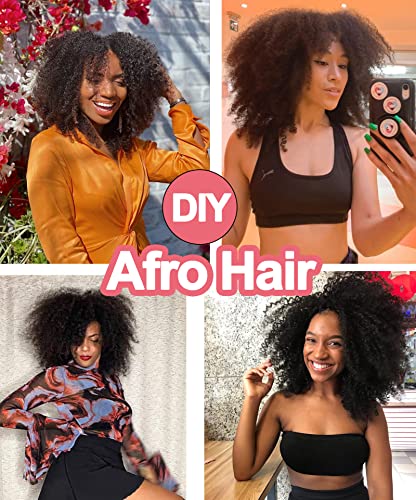 BATISI Afro Twist Braiding Hair 2 Pack 12 Inch Pre-Separated Marley Twist Braiding Hair Pre-fluffed Kinky Twist Hair Afro Spring Twist Hair for Faux Locs Wrapping Hair #1b Black