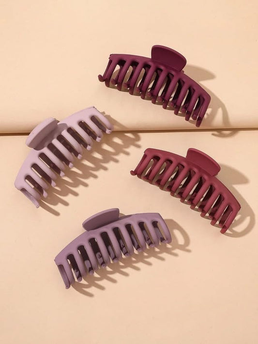 4 Pack Jumbo Big Hair Claw Clips for Women Large Claw Clip for All Hair Types Sturdy Non slip for Thin Thick Curly Hair Matte Multi Color Hair Clips 4.3