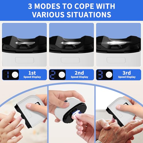 2026 Upgraded 3-in-1 Electric Nail Clipper, Smart Nail Clipper for Seniors with Polishing & 3 Speeds, Automatic Cutter with LED Light and Nail Clipping Collection Box for Seniors/Adults/Baby