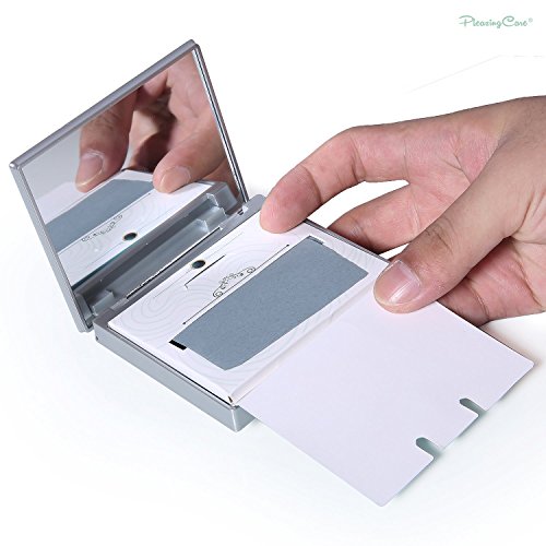 Makeup Mirror with Bamboo Charcoal Oil Blotting Papers - 100 Sheets
