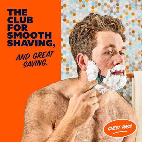 Dollar Shave Club | The Guest Pass Shave Set | 2 Swift Rinse Refill Cartridges, 1 Handle (Green), 1 Razor Cover, Razors for Men