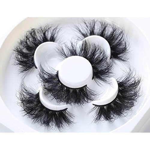 HICOCU 25mm Lashes Mink 3 Pairs False Eyelashes Dramatic Look lashes 25mm Set Pack 3D Lashes Long Volume Mink Eyelashes(WYS-SHD-3)
