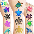 96 Pre-Cut Sea Turtle Temporary Tattoos for Kids