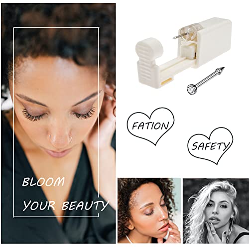 Nose Piercing Kit - 2 Disposable Self-Piercing Guns with 10 Rings