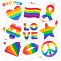 winthrop 240 Pcs LGBT Rainbow Flag Pride Temporary Tattoos, Individually Wrapped Safety Waterproof Tattoos, Best Choice for Pride Month Gay Birthday Party, 60 Designs