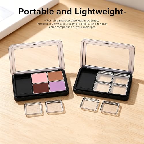 Magnetic Makeup Palette, 2pc Refillable Empty Eyeshadow Blush