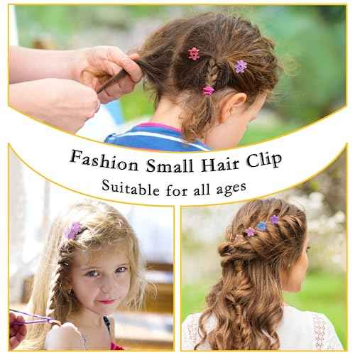 120 Mini Hair Accessories: Colorful Claw Clips, Flower Clips in a Beautiful Box for Women, Girls and Toddlers