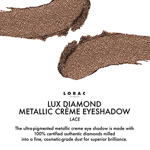 LORAC Lux Diamond Crème Eye Shadow | Metallic Shimmer Eyeshadow Powder | Nude Lace