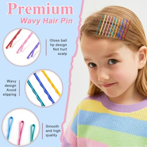 150 Colorful Bobby Pins for Women - Durable Hair Pins with Box