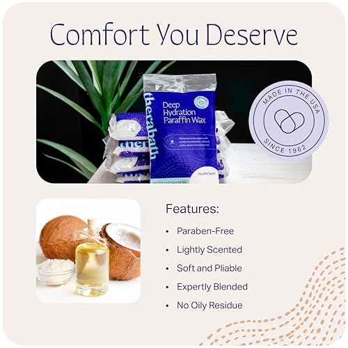 Therabath Deep Hydration Paraffin Wax Refill Beads - Clearly Coconut, 6 lb