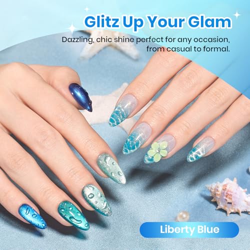 Beetles Liberty Blue Cat Eye Gel Polish Set - 6 Colors