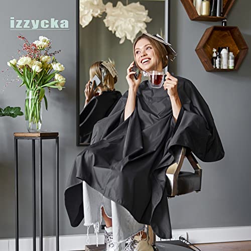Izzycka Professional Barber Cape with Armholes - Waterproof 64x56 Inches - Black