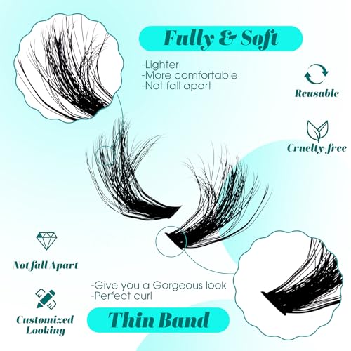 GEMERRY 3D Lash Clusters Fluffy Eyelash Extensions 100P