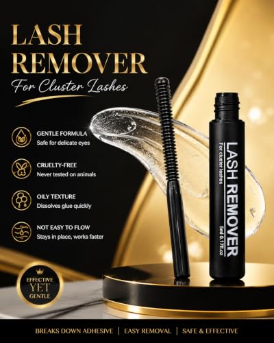 Eyelash Remover for Cluster & Strip Lashes - Gentle, Fast, Odorless, Safe for Sensitive Eyes
