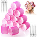 Jumbo Hair Rollers 60mm Self Grip Set - 12 Pcs with Clips