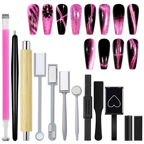 Laza 12 Pcs Nail Magnet Set for Stunning Cat Eye Effects