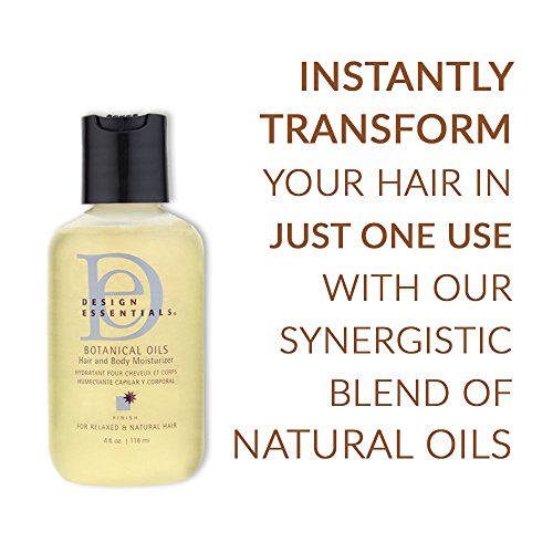 Design Essentials Botanical Oils Hair & Body Moisturizer, For Relaxed & Natural Hair, Lightweight Oil Blend with Botanical Extracts, 4 oz