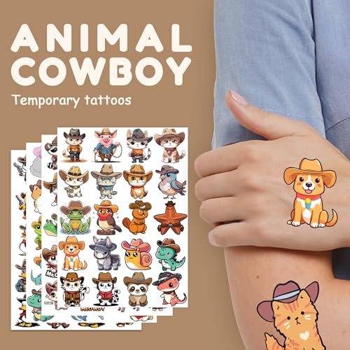 Western Temporary Tattoos, 75+ Designs, 6 Sheets Waterproof