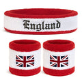 Suddora England Headband & Wristbands Set - Moisture Wicking