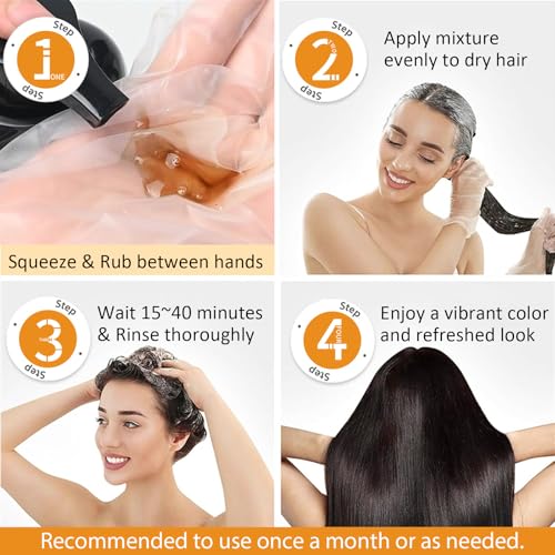 Msktasy Dark Brown Hair Dye Shampoo for Gray Hair, Natural 100% Coverage