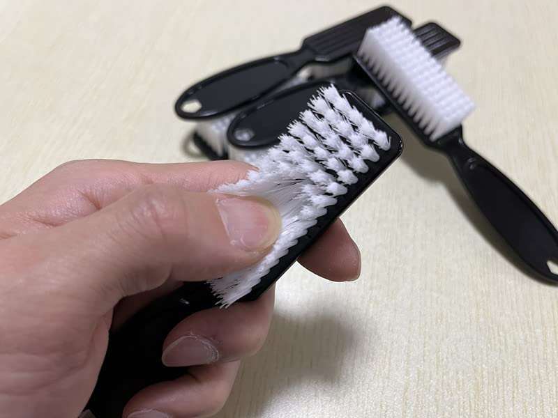 Handle Grip Nail Brush Set - Black 6-Pack for Manicure & Cleaning