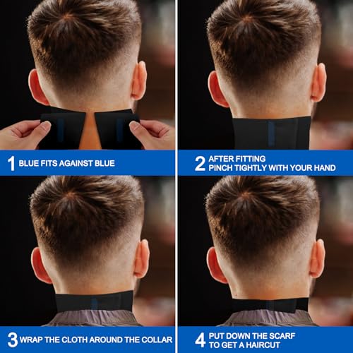 NICEMOVIC 5 Rolls Disposable Barber Paper Neck Strips Barber Accessories, Professional Barber Supplies Stretchy Paper Neck Strips for Salon Haircut Styling-Black