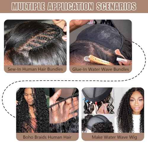 12A Water Wave Human Hair Bundles Wet And Wavy Bundles Human Hair 100% Unprocessed Brazilian Virgin Water Curly Bundle Natural Black Color 18 Inch