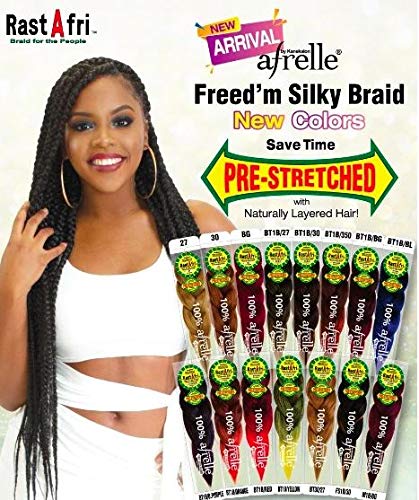 Rastafri Freed'm Silky Braid Pre-Stretched (Color 1B/27) (Pack of 6)