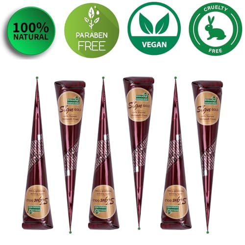 100% Natural Henna Hair Color Paste - Dark Brown, 3 Cones