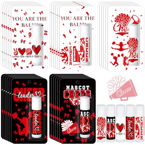 Loopeer 30-Pack Red Cheer Team Lip Balm Bulk Set