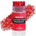MEICOLY Red Hair Glitter Stick for Face Body & Hair Makeup, Waterproof Shimmer