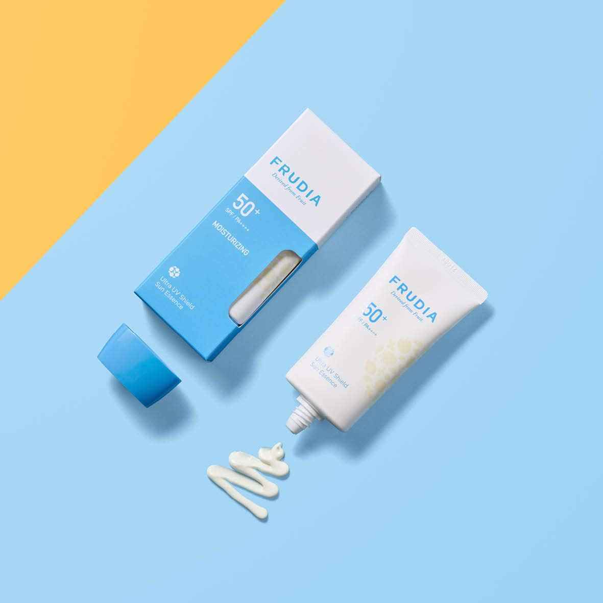 WELCOS FRUDIA Sun Block Day Cream Essence SPF | Organic Hydrating Face Cream Vegan Face Moisturizer for Dry Skin | Sun Screens Lotion Day Moisturizer Women Korean Skin Care 1.76 fl oz