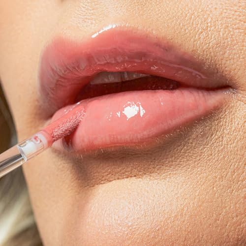 Palladio Lip Glaze Serum, Hydrating Lip Gloss with Peptides & Hyaluronic Acid for Plump, Smooth, and Nourished Lips ? Vegan, High-Shine, Non-Sticky Finish (Blush Brulee)